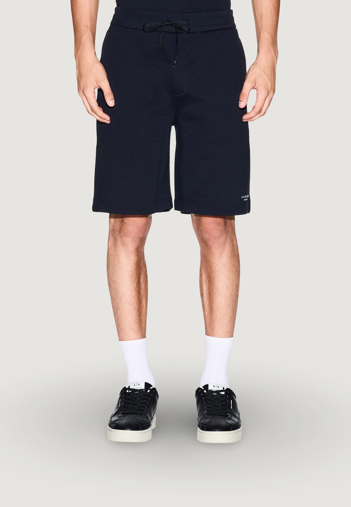 Armani Exchange Katoenen Bermuda met Veters – Marineblauw