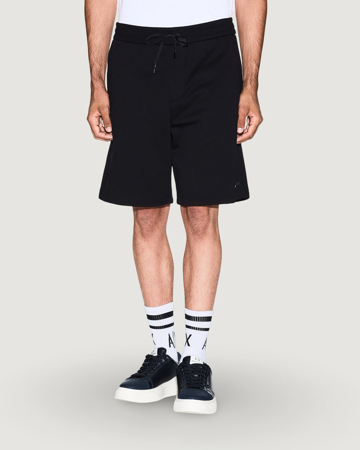 Armani Exchange Katoenen Bermuda met Veters – Zwart