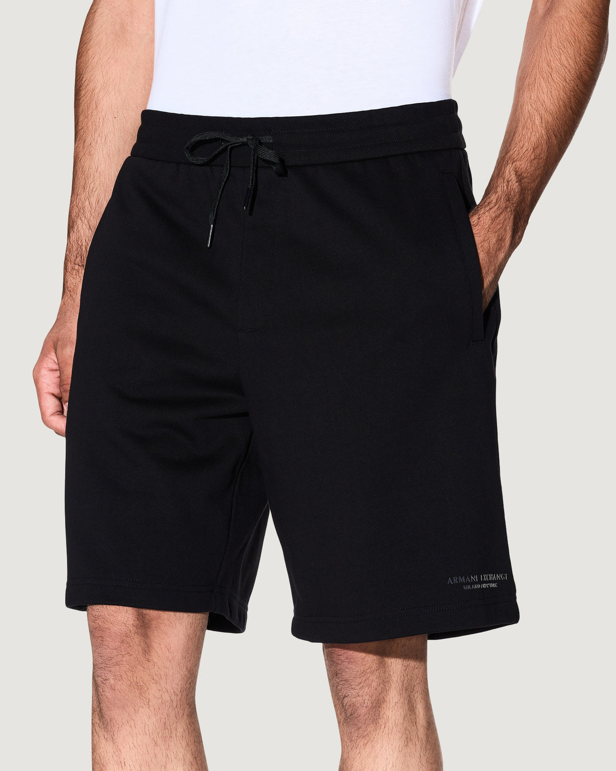 Armani Exchange Katoenen Bermuda met Veters – Zwart