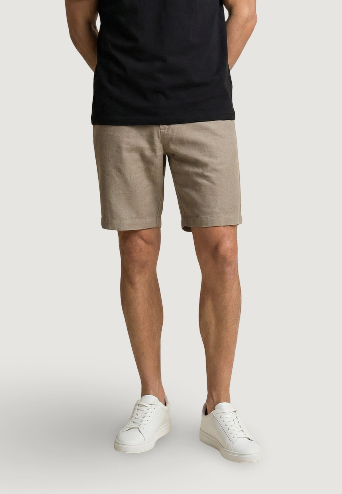 Armani Exchange Katoen-Linnen Bermuda – Khaki