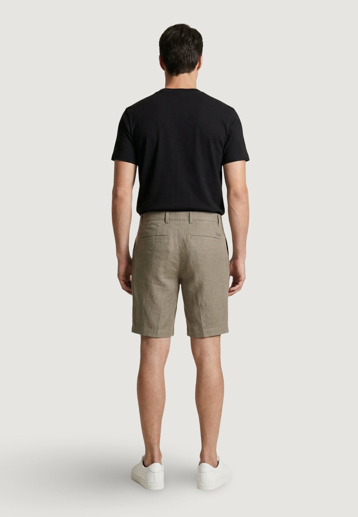 Armani Exchange Katoen-Linnen Bermuda – Khaki