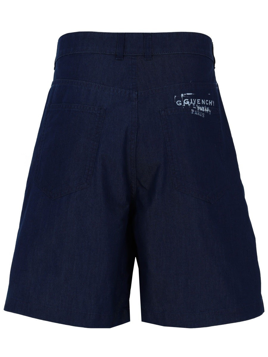 Givenchy Short van katoen en polyamide – Marineblauw