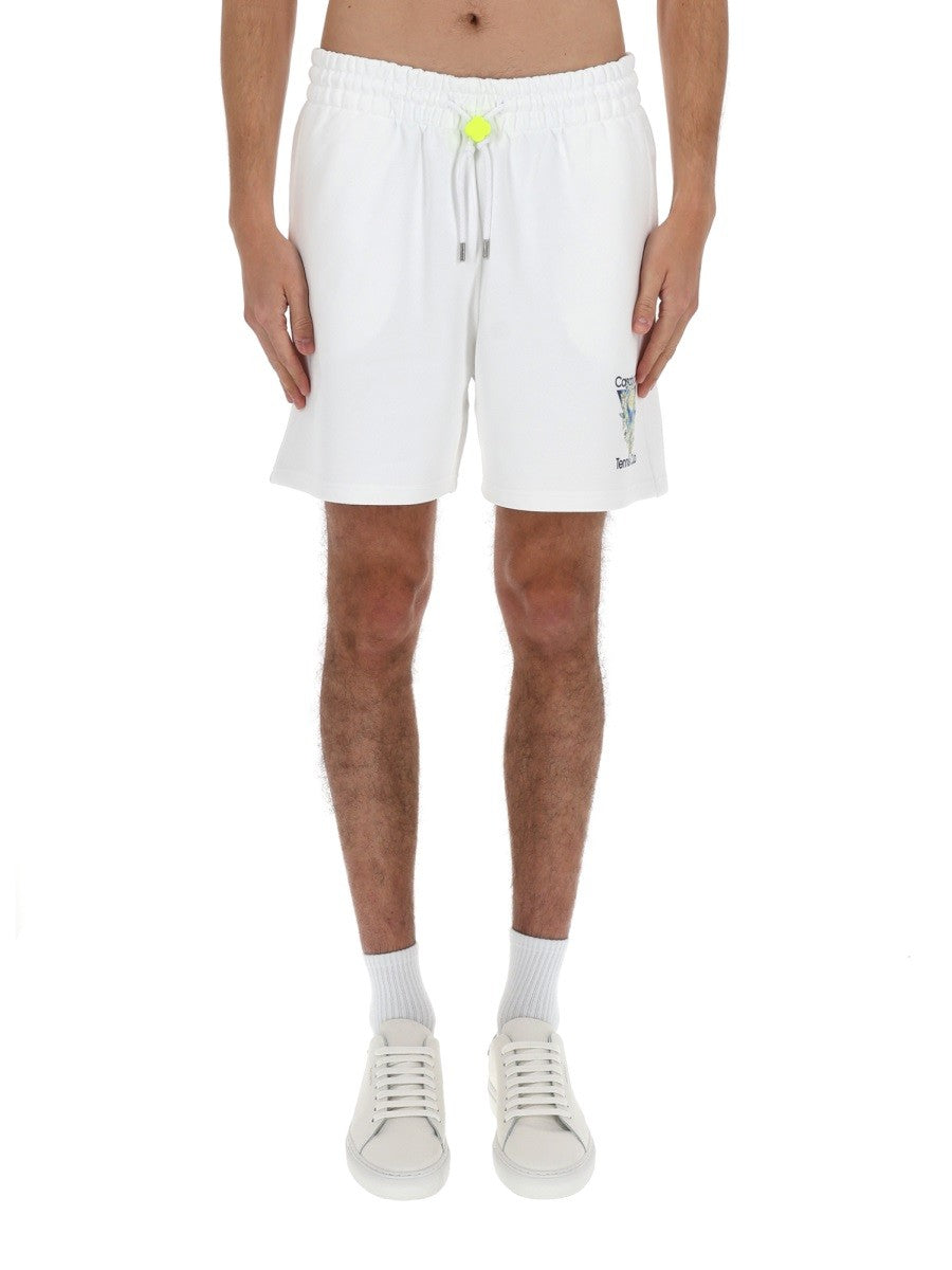 Casablanca Short met logo – Wit