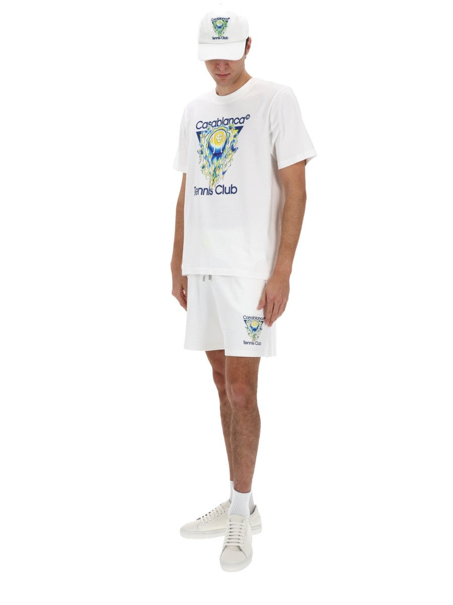 Casablanca Short met logo – Wit