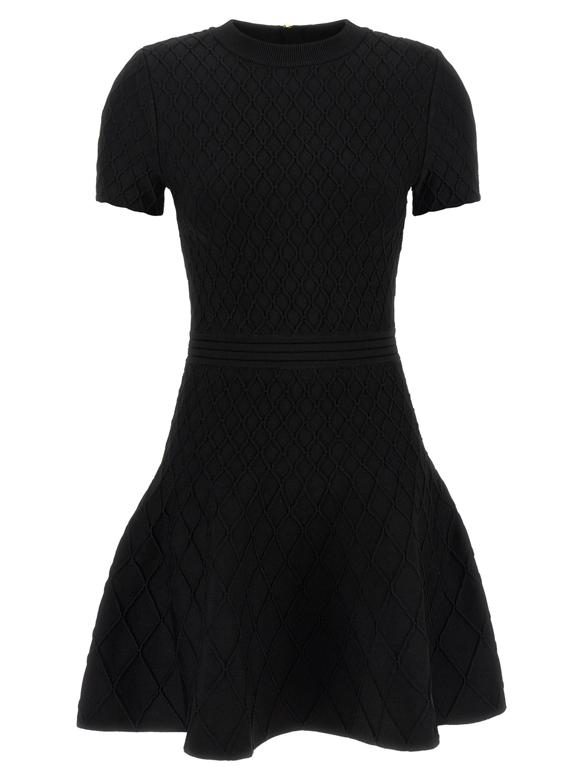 Balmain Gebreide jurk met ruitmotief – Zwart