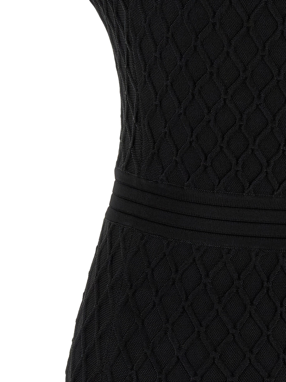 Balmain Gebreide jurk met ruitmotief – Zwart