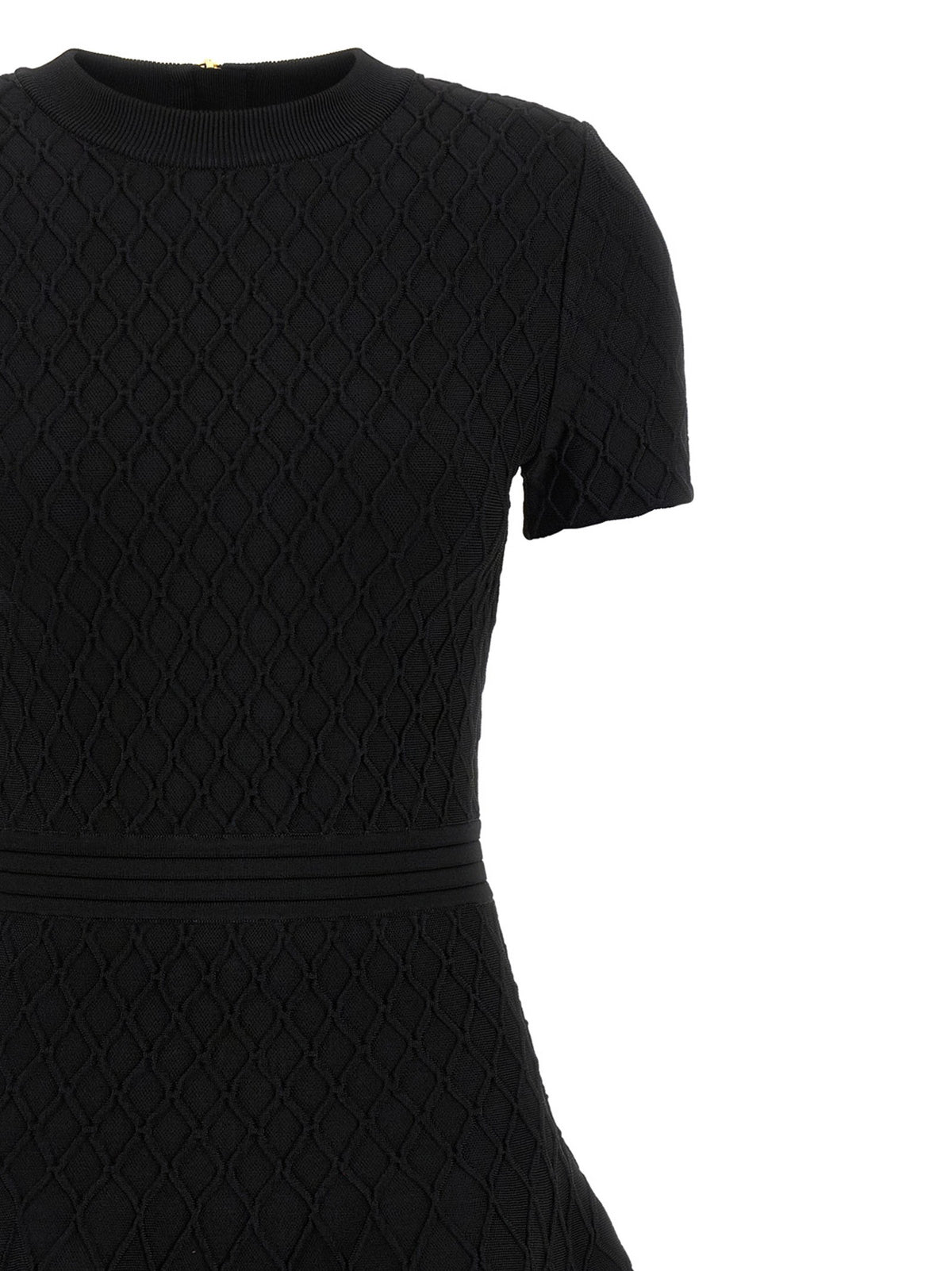 Balmain Gebreide jurk met ruitmotief – Zwart