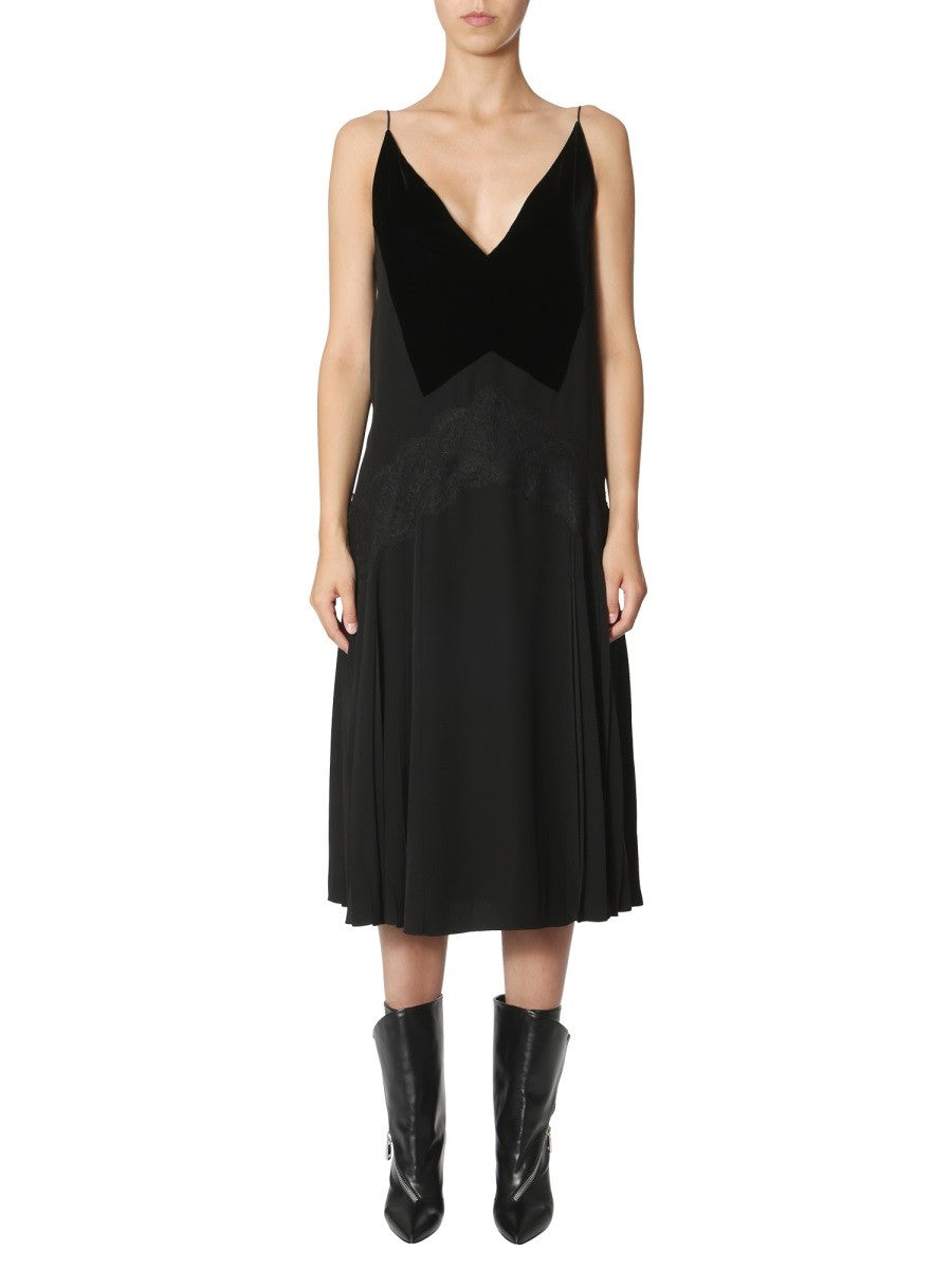 Givenchy Mouwloze Jurk met fluwelen hals – Zwart