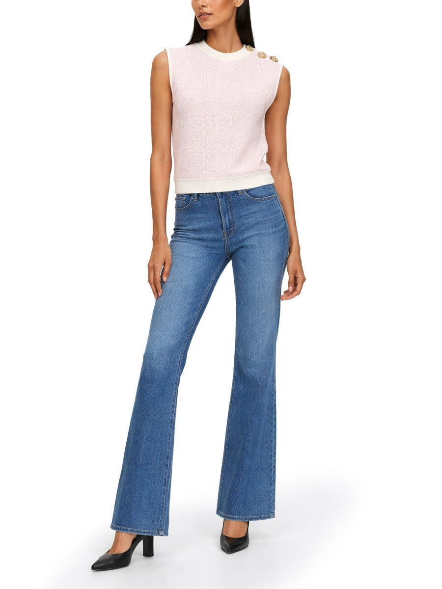 Balmain Mouwloze Top met Sierknopen – Roze
