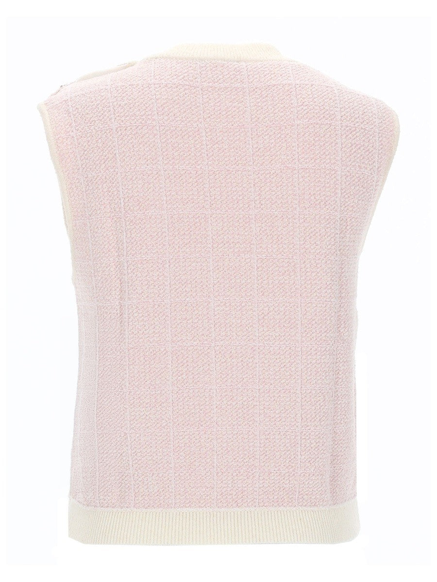 Balmain Mouwloze Top met Sierknopen – Roze