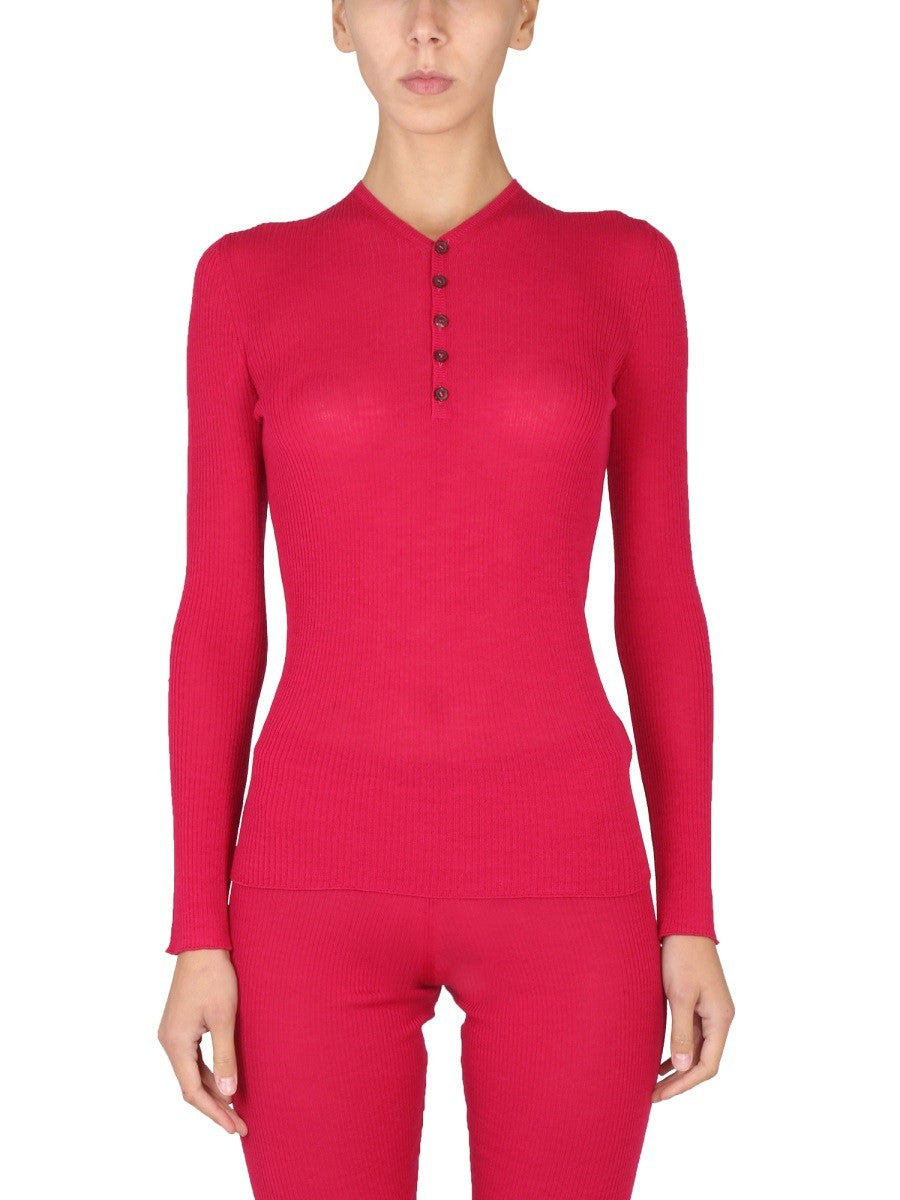 Dsquared2 Slim fit Top met V-hals – Fuchsia