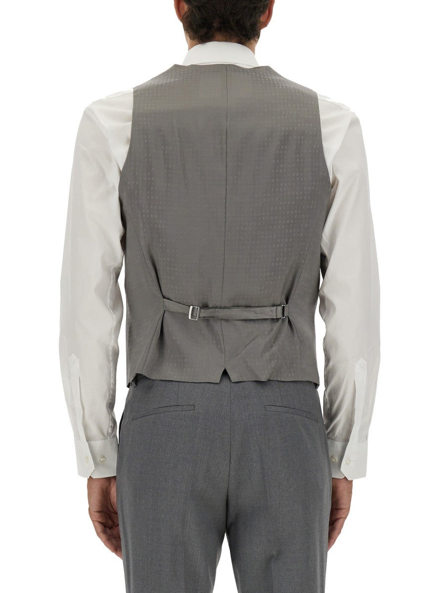 Boss Wollen Slim Fit Gilet – Grijs