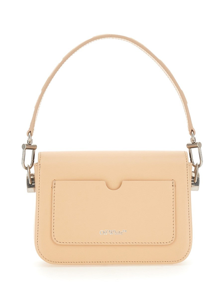 Off-White Kleine Leren Schoudertas – Beige