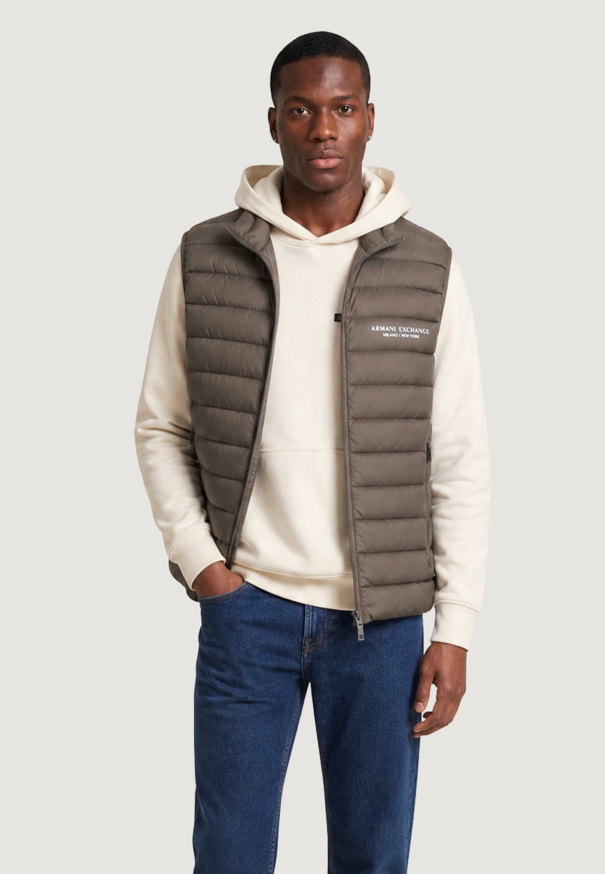 Armani Exchange Donsbodywarmer – Bruin