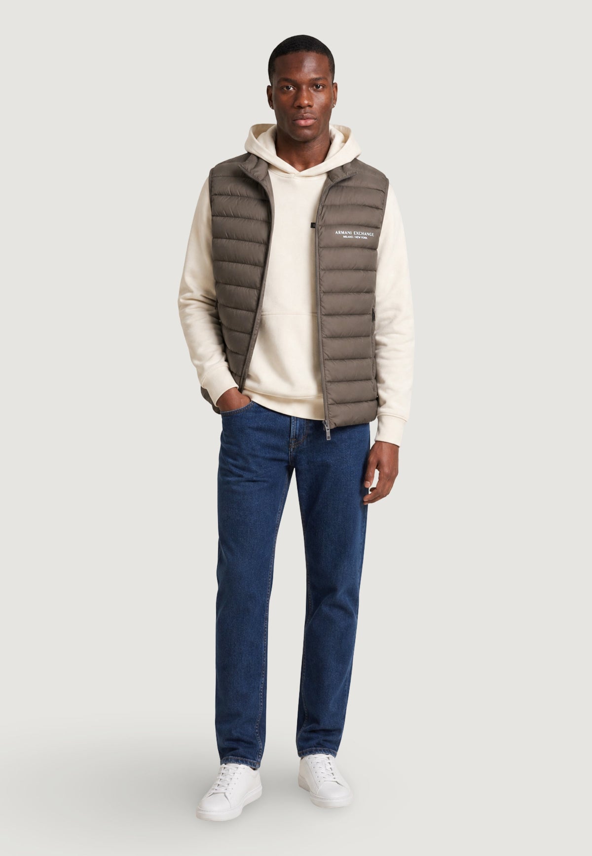 Armani Exchange Donsbodywarmer – Bruin