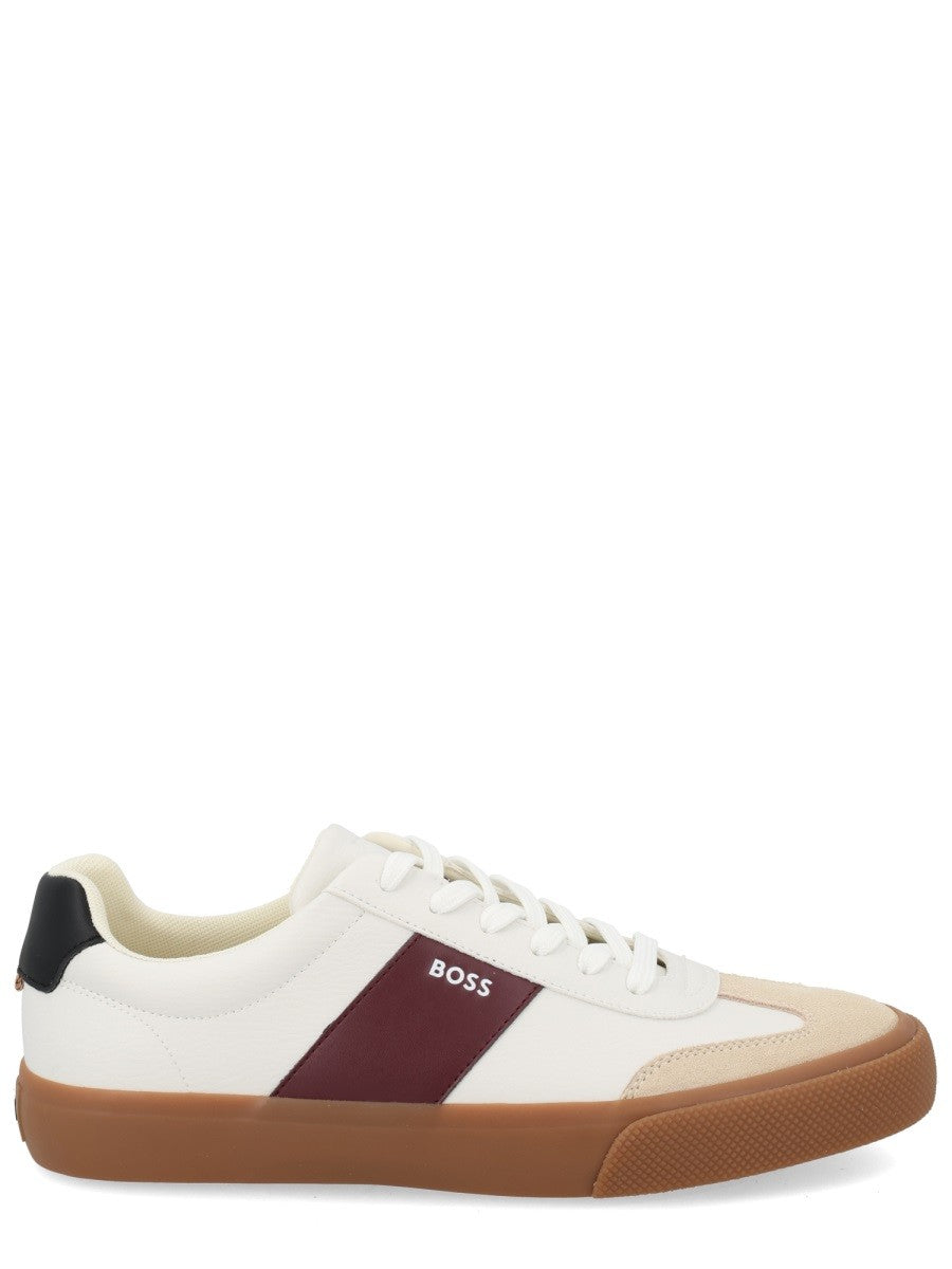 Boss Leren Sneakers met logo – Wit