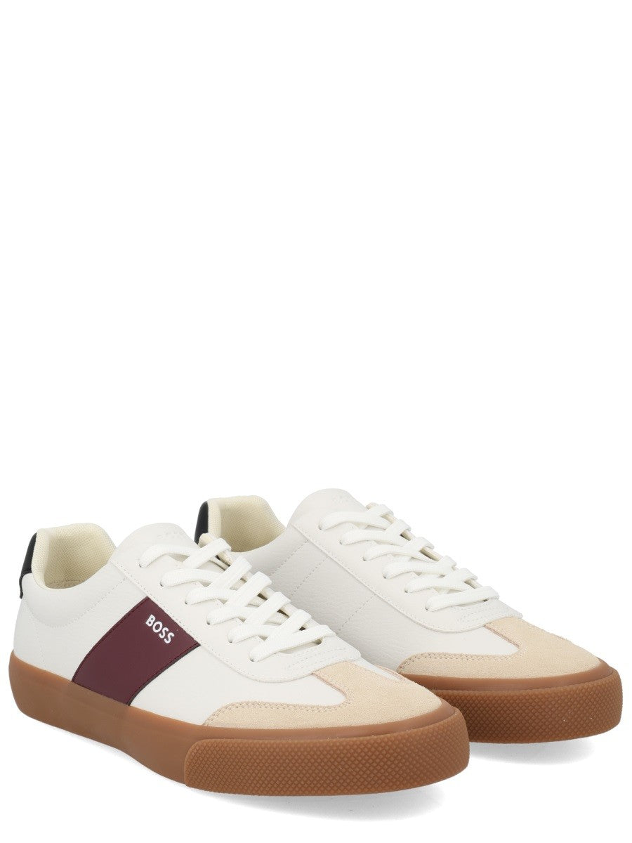 Boss Leren Sneakers met logo – Wit