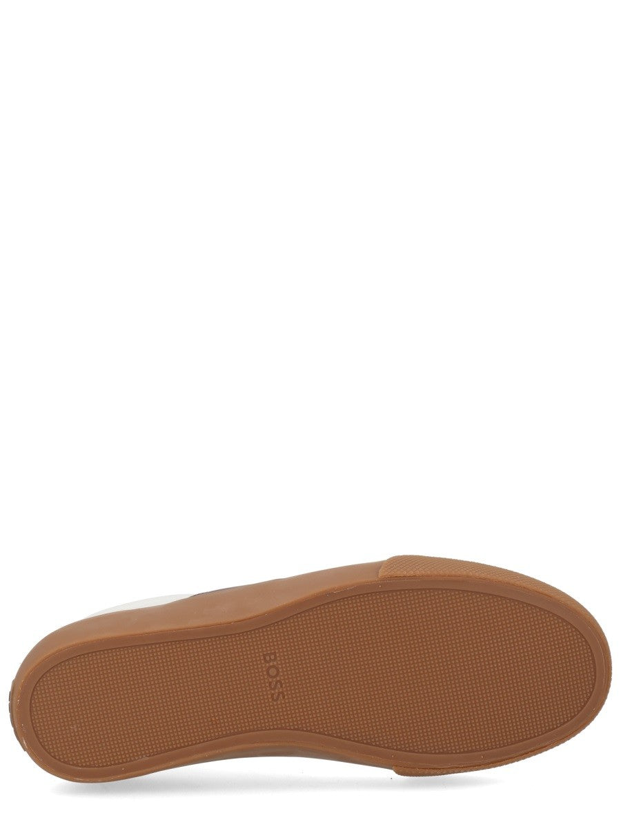 Boss Leren Sneakers met logo – Wit