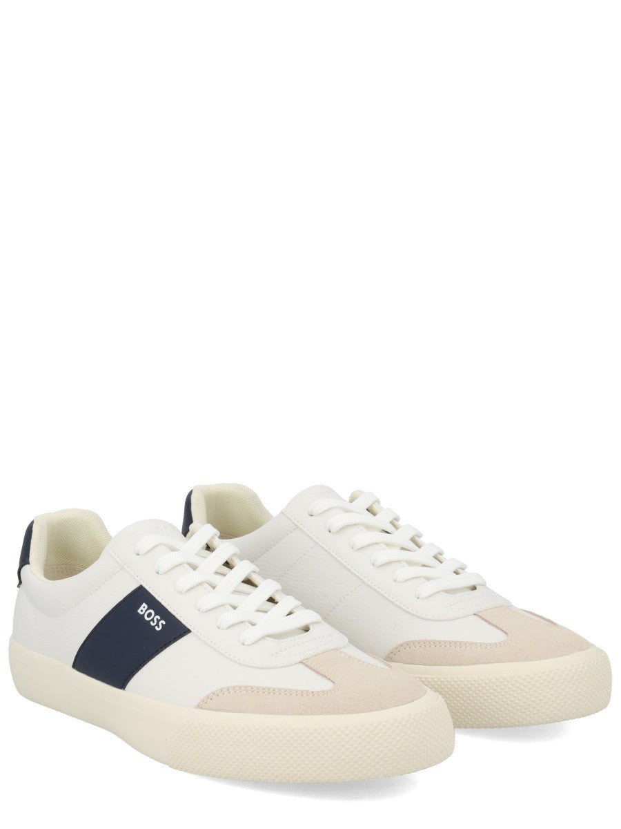 Boss Leren Sneakers met logo – Wit
