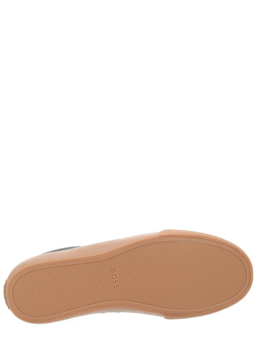 Boss Leren Sneakers met logo – Bruin