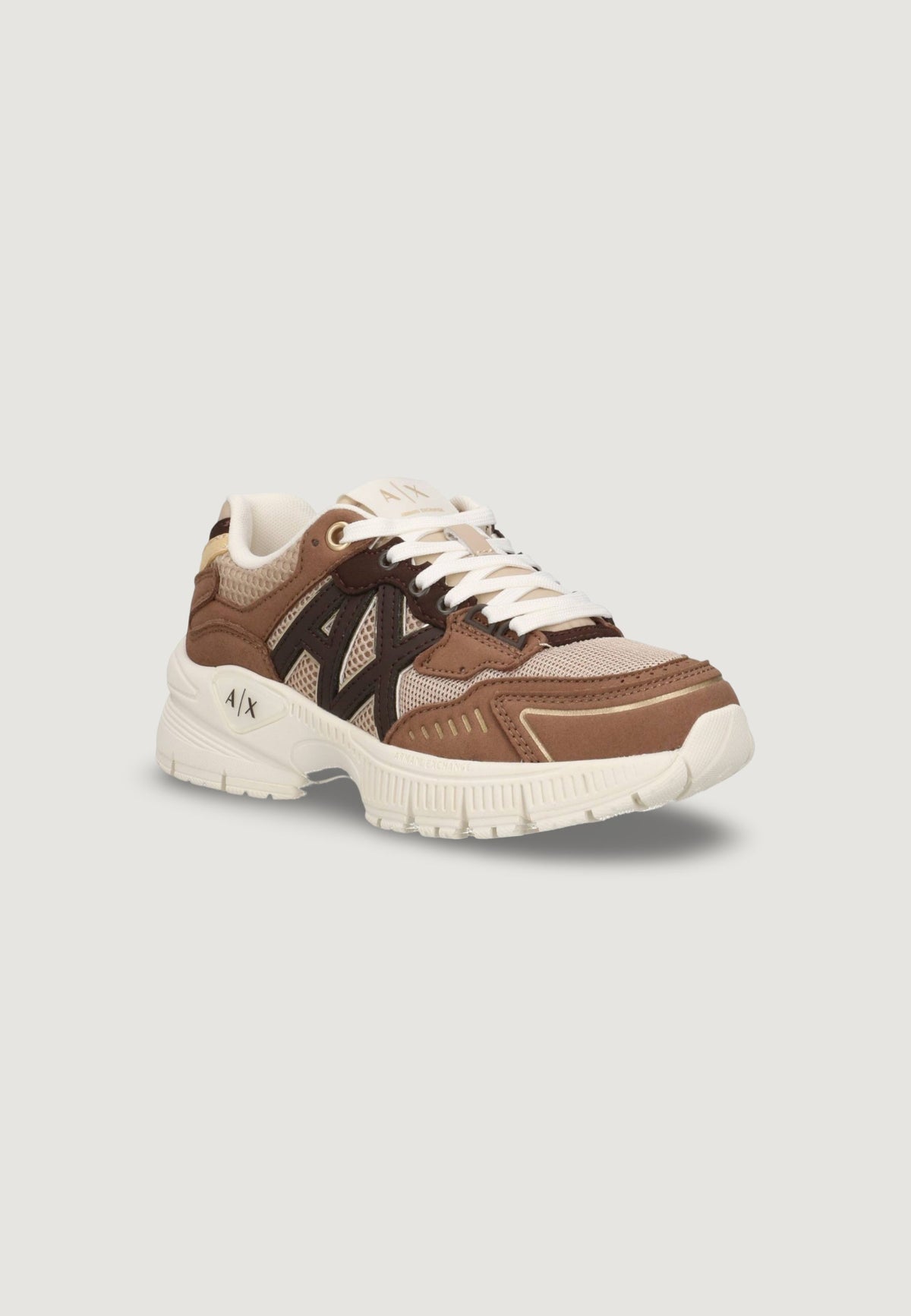 Armani Exchange Sneakers met Veters Dames – Beige