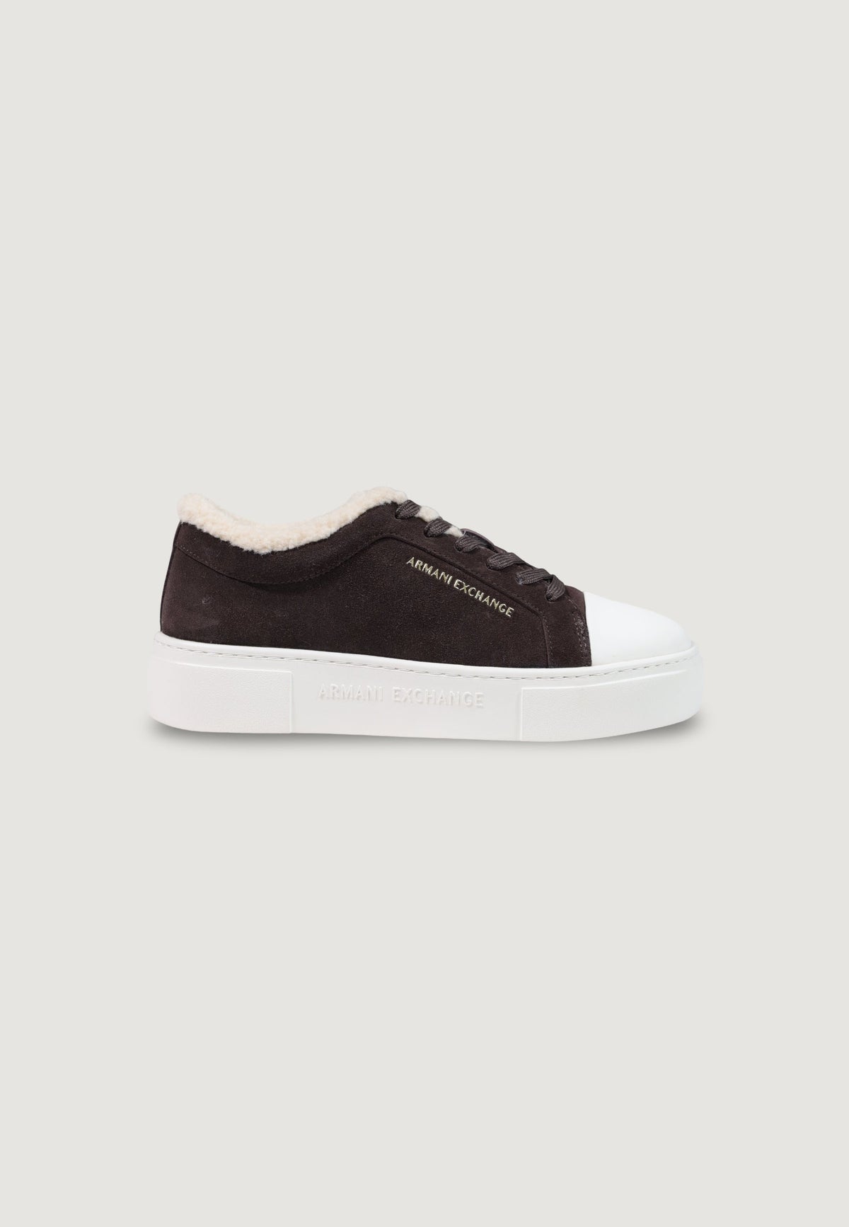 Armani Exchange Leren Sneakers Dames – Bruin