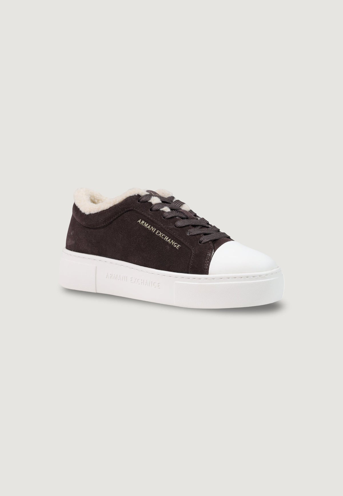 Armani Exchange Leren Sneakers Dames – Bruin