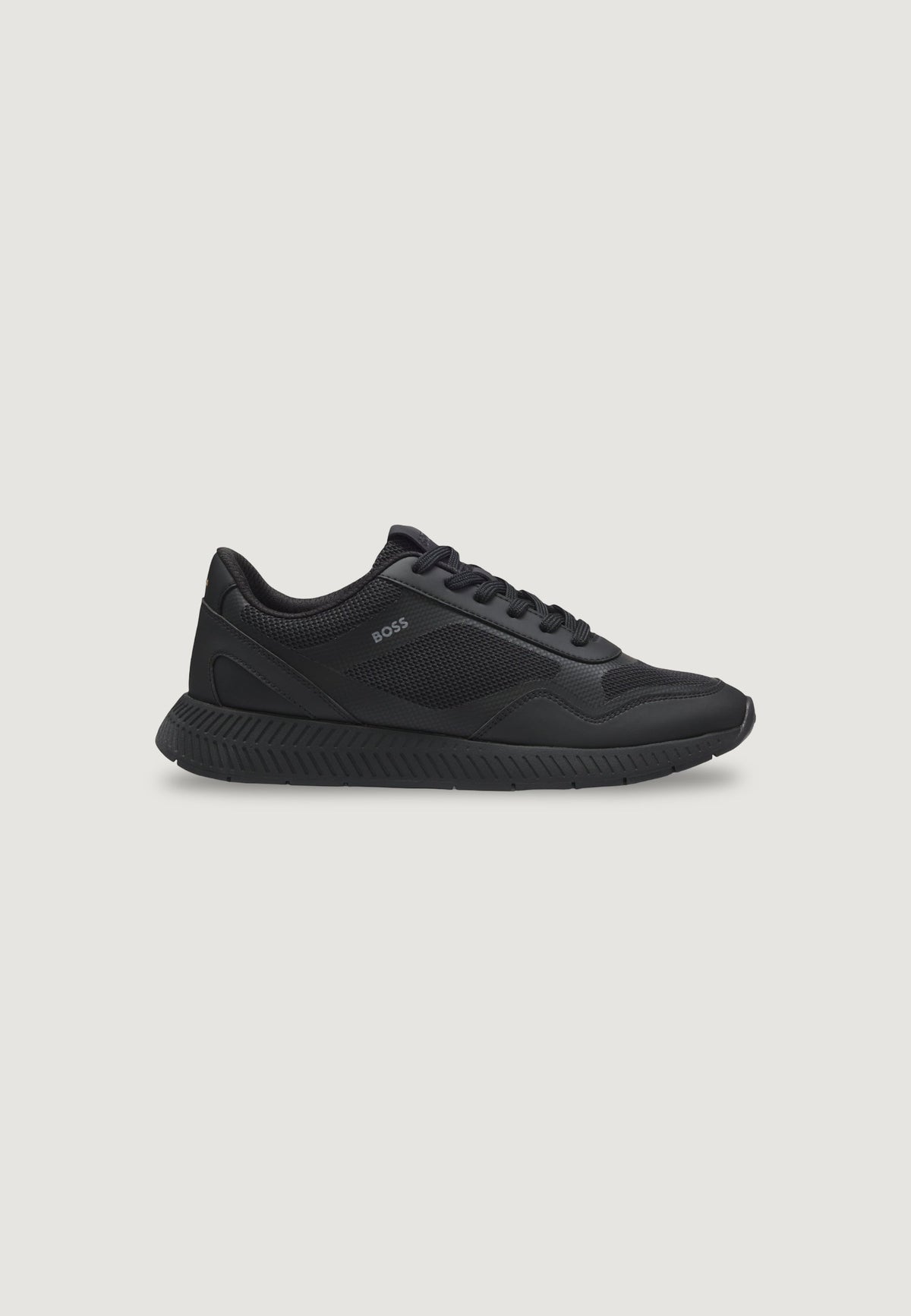 Boss Titanium Runner Sneakers met metallic details – Zwart