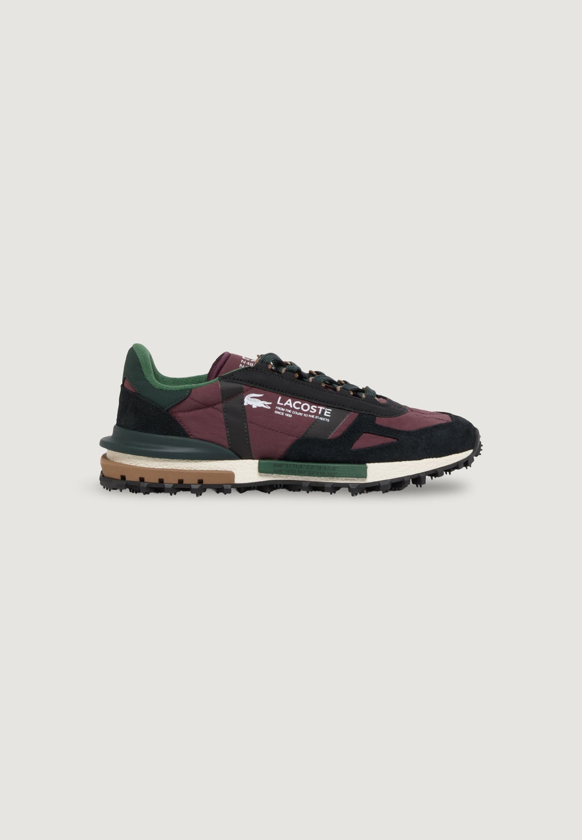 Lacoste Elite Active Sneakers met plateauzool – Bordeauxrood