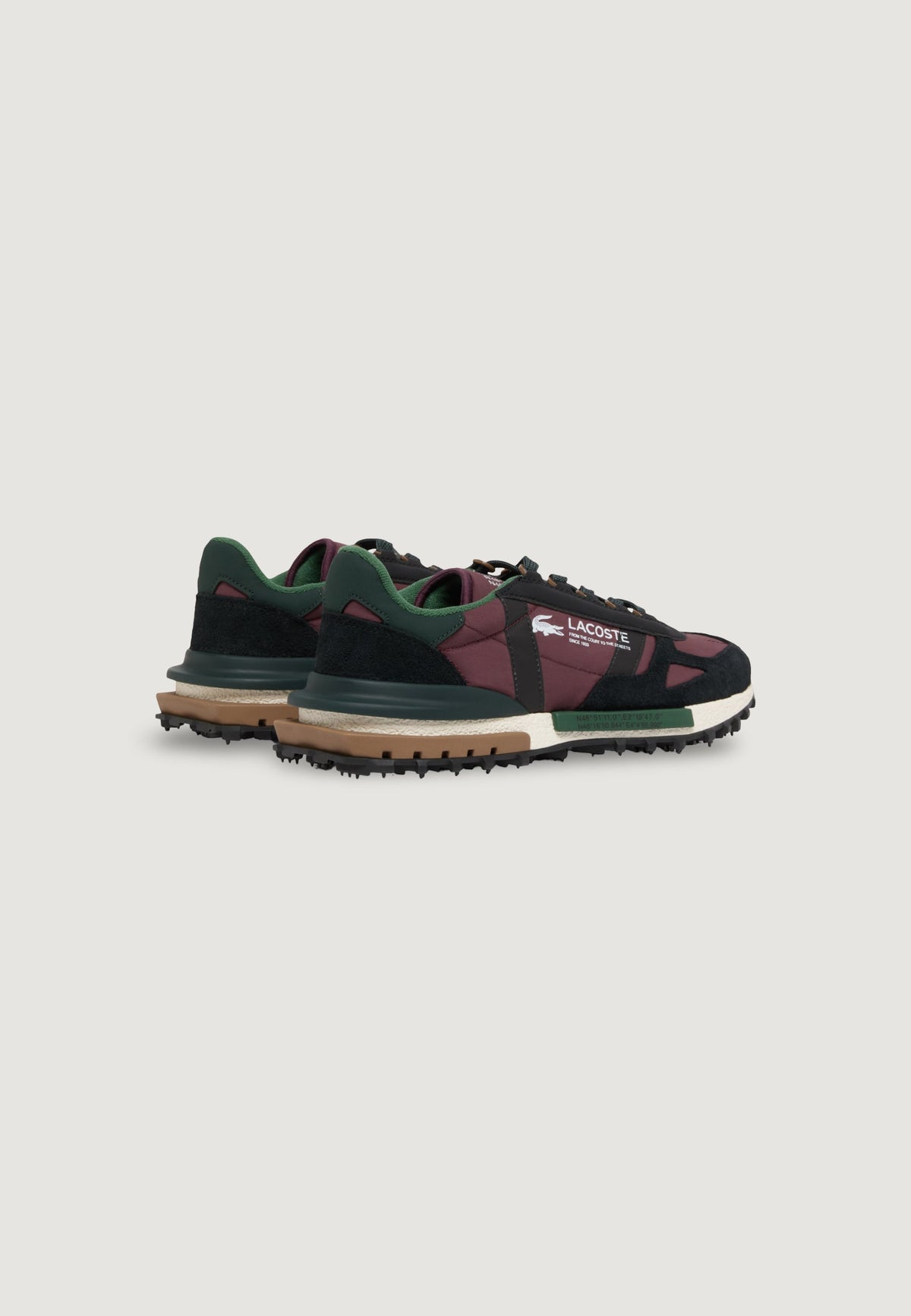 Lacoste Elite Active Sneakers met plateauzool – Bordeauxrood