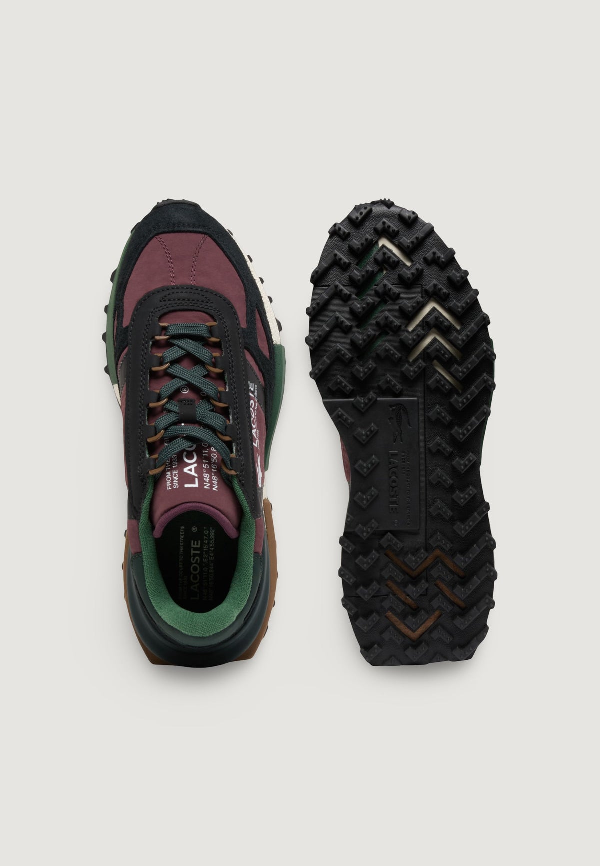 Lacoste Elite Active Sneakers met plateauzool – Bordeauxrood