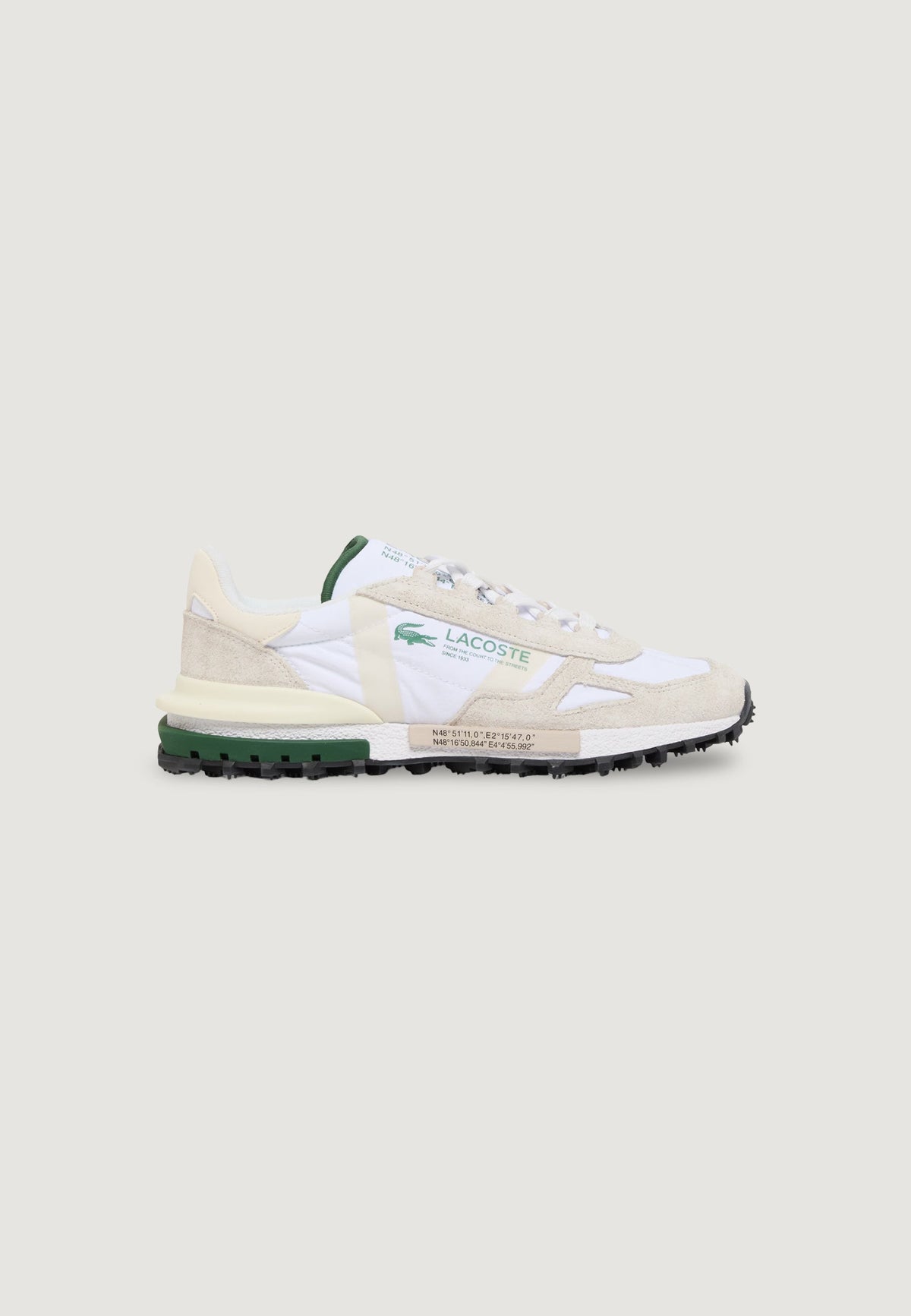 Lacoste Elite Active Sneakers van nylon en suède – Wit
