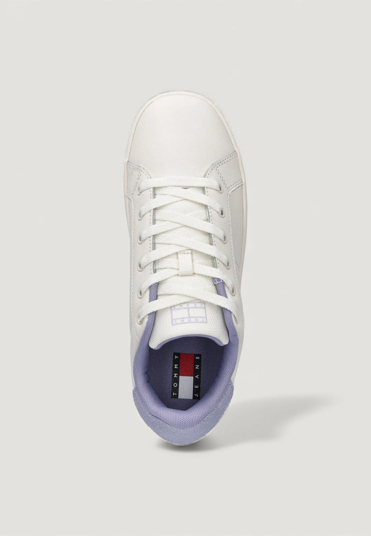 Tommy Hilfiger Leren sneakers met rubberen zool – Wit / Paars