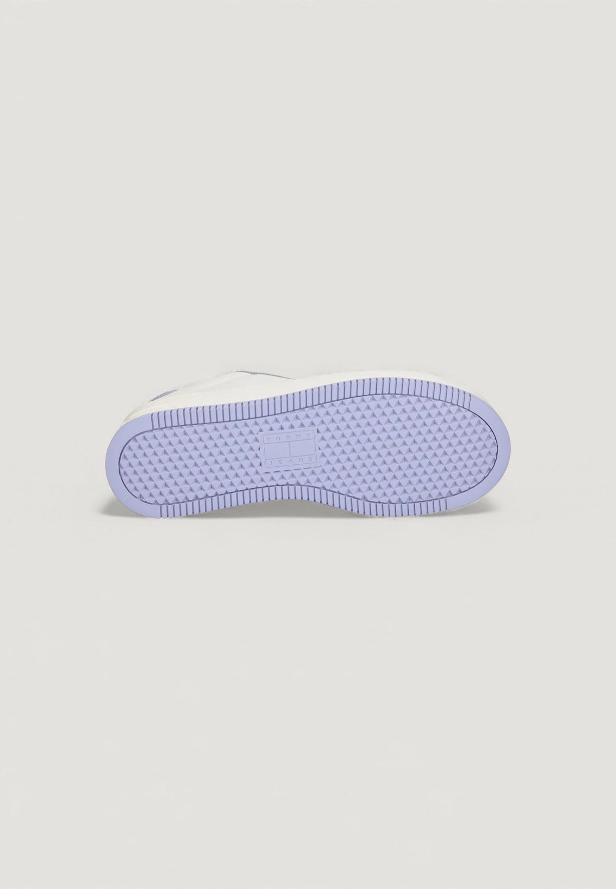 Tommy Hilfiger Leren sneakers met rubberen zool – Wit / Paars