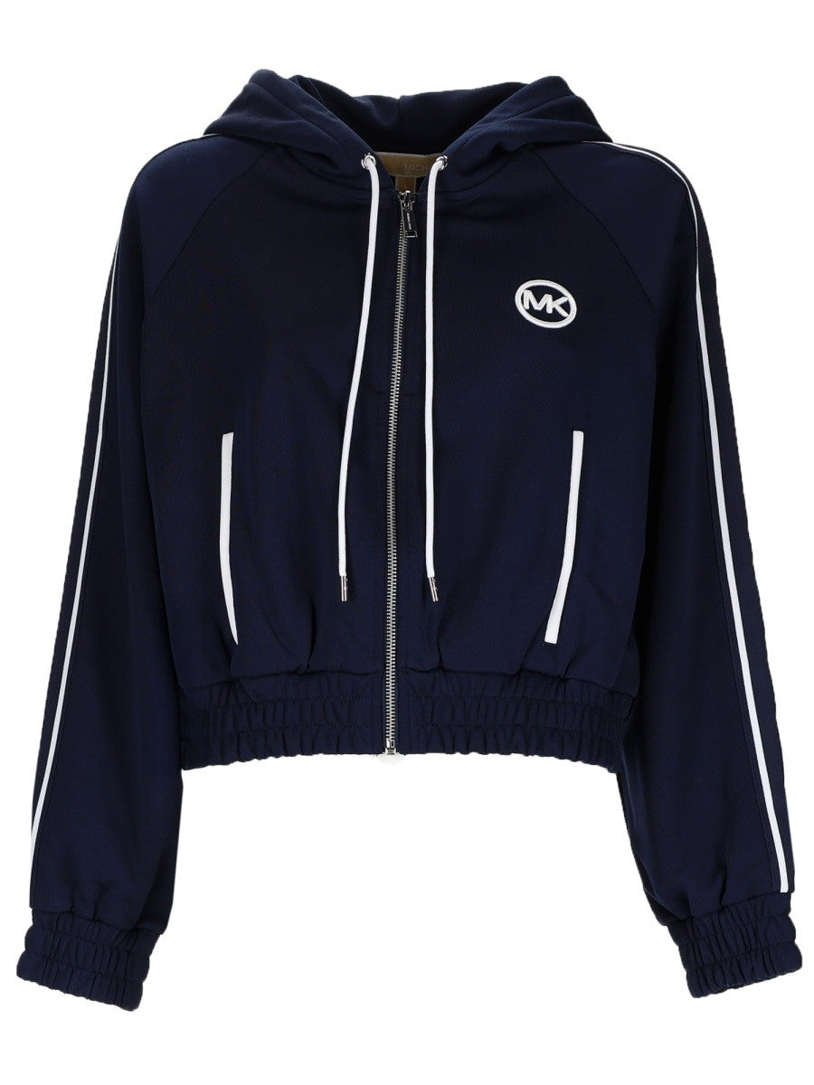 Michael Kors Hoodie met rits en logo – Marineblauw