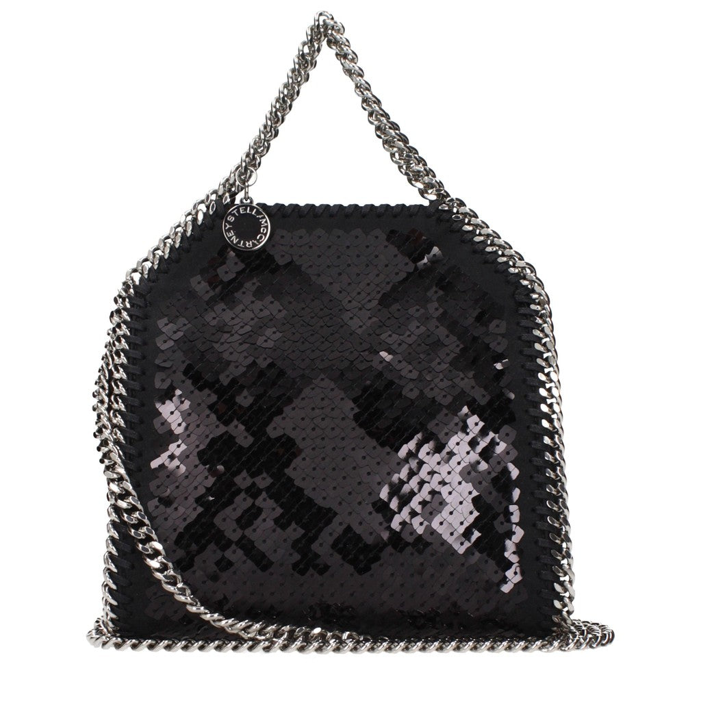Stella McCartney Schoudertas van stof en pailletten – Zwart