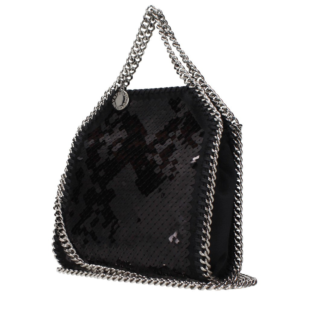 Stella McCartney Schoudertas van stof en pailletten – Zwart