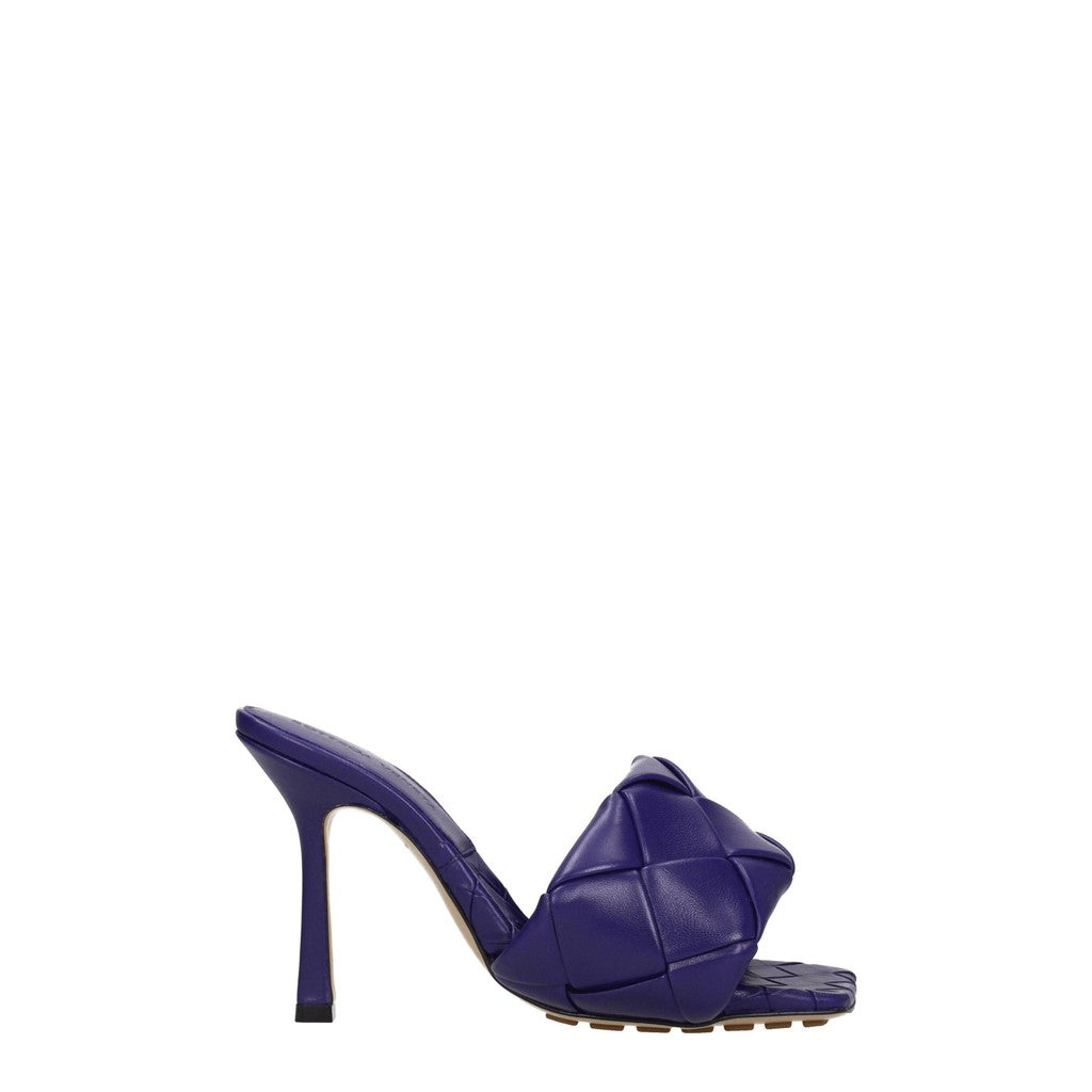 Bottega Veneta Leren sandalen met hak en leren zool – Paars