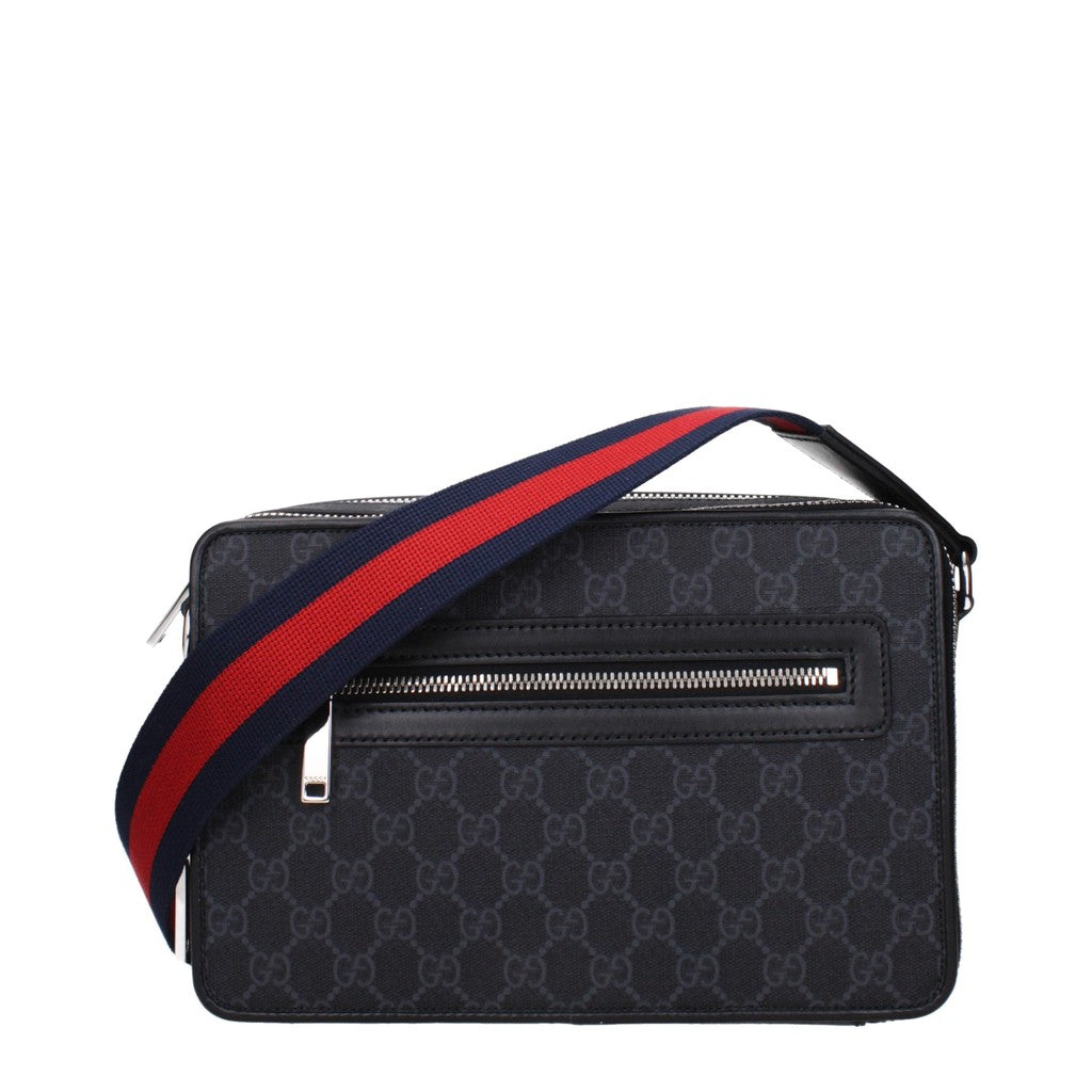 Gucci Crossbodytas met twee vakken en zilverkleurige details – Zwart