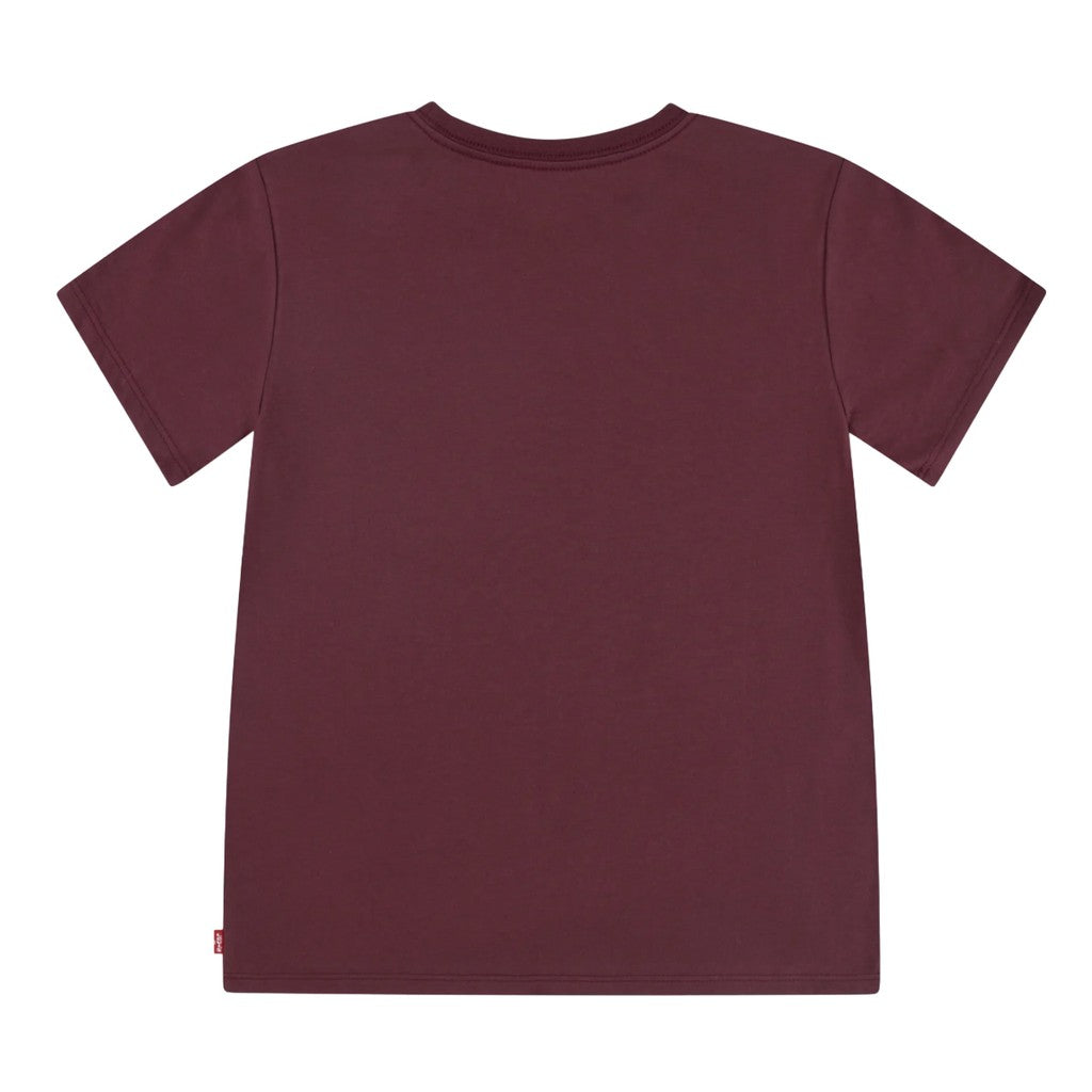 Levi's Kids T-shirt met ronde hals en logo – Bordeaux