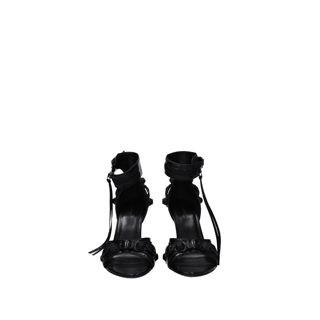 Balenciaga Cagole Leren sandalen met hoge hak – Zwart