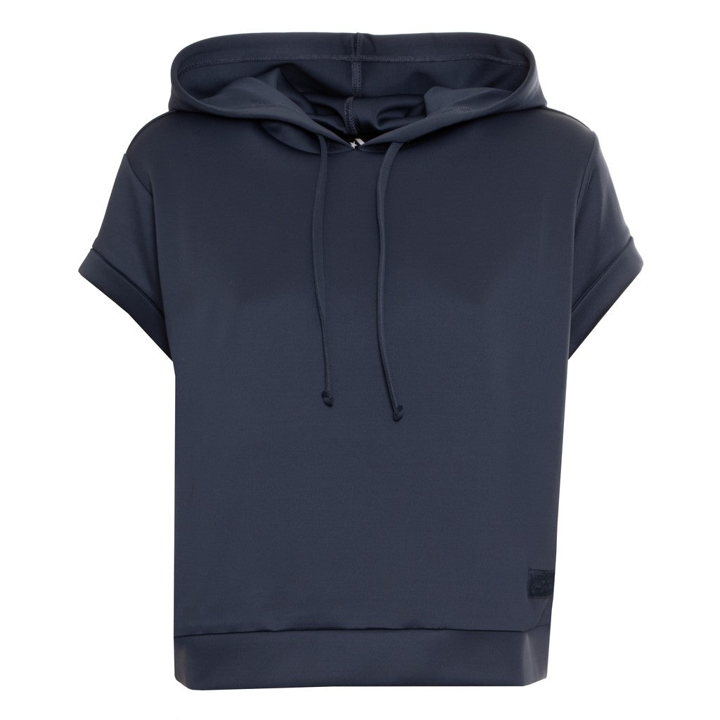 Converse Cropped hoodie met korte mouwen – Marineblauw