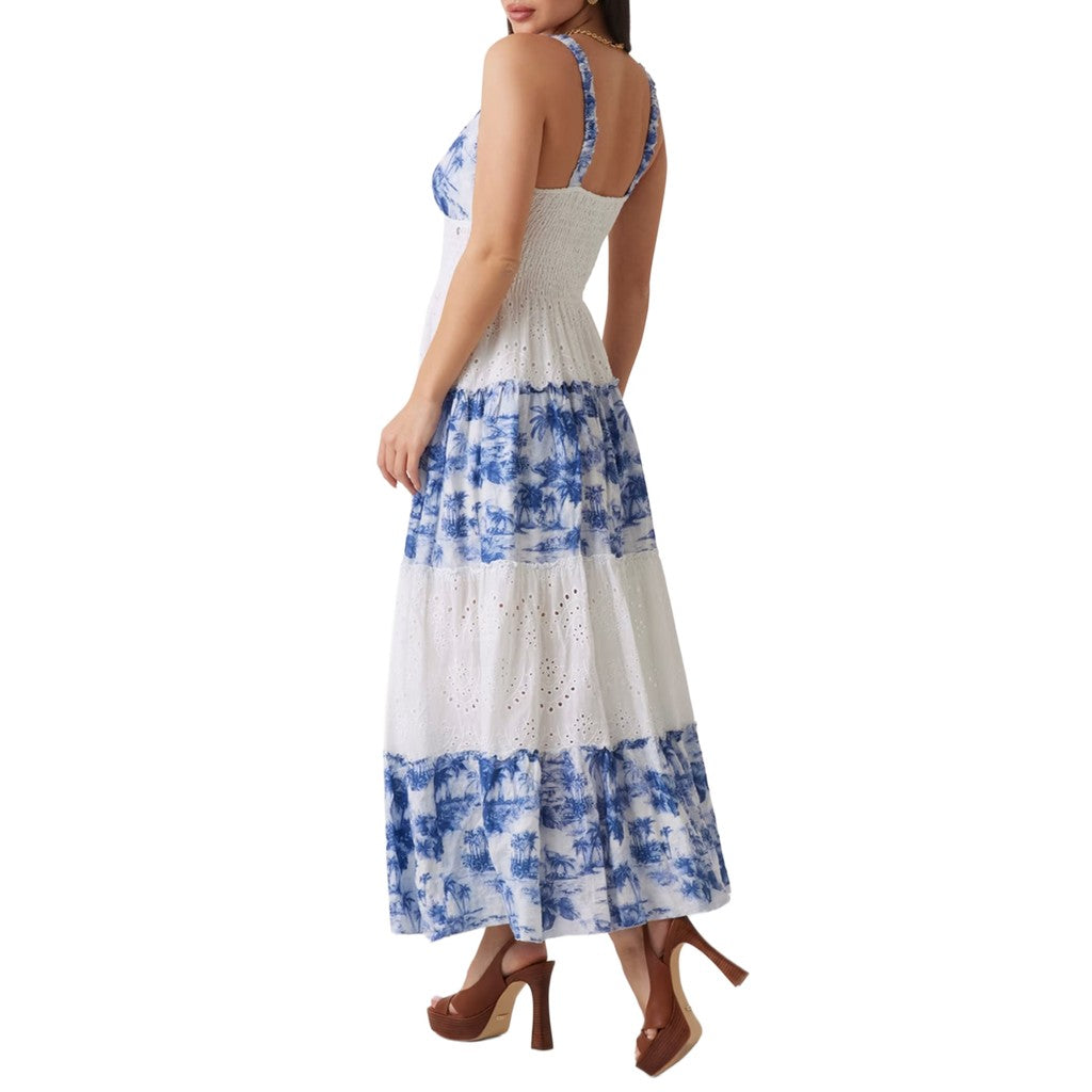 Guess Maxi-jurk met hartvormige halslijn en schouderbandjes – Blauw