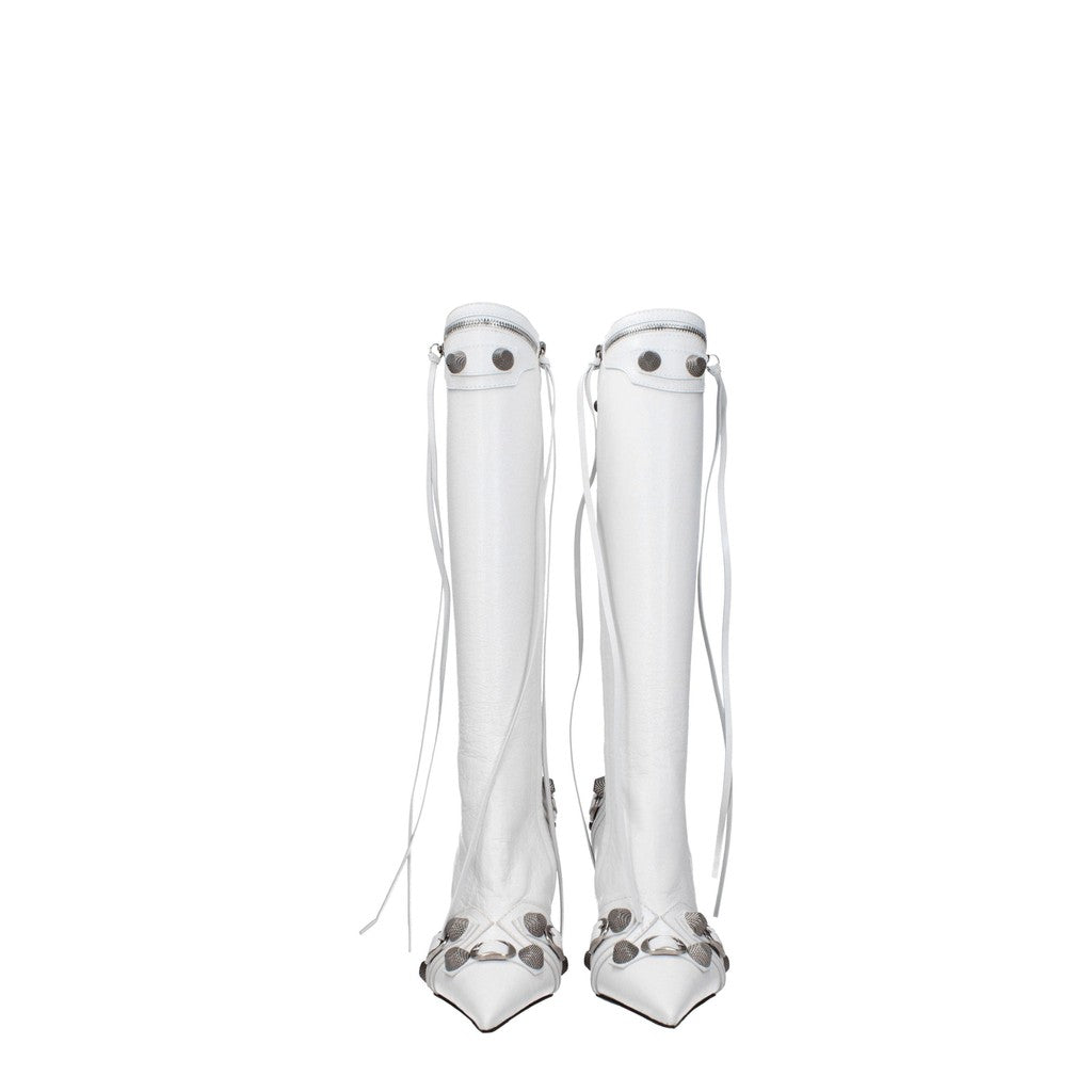 Balenciaga Knife Leren laarzen met hoge hak – Wit
