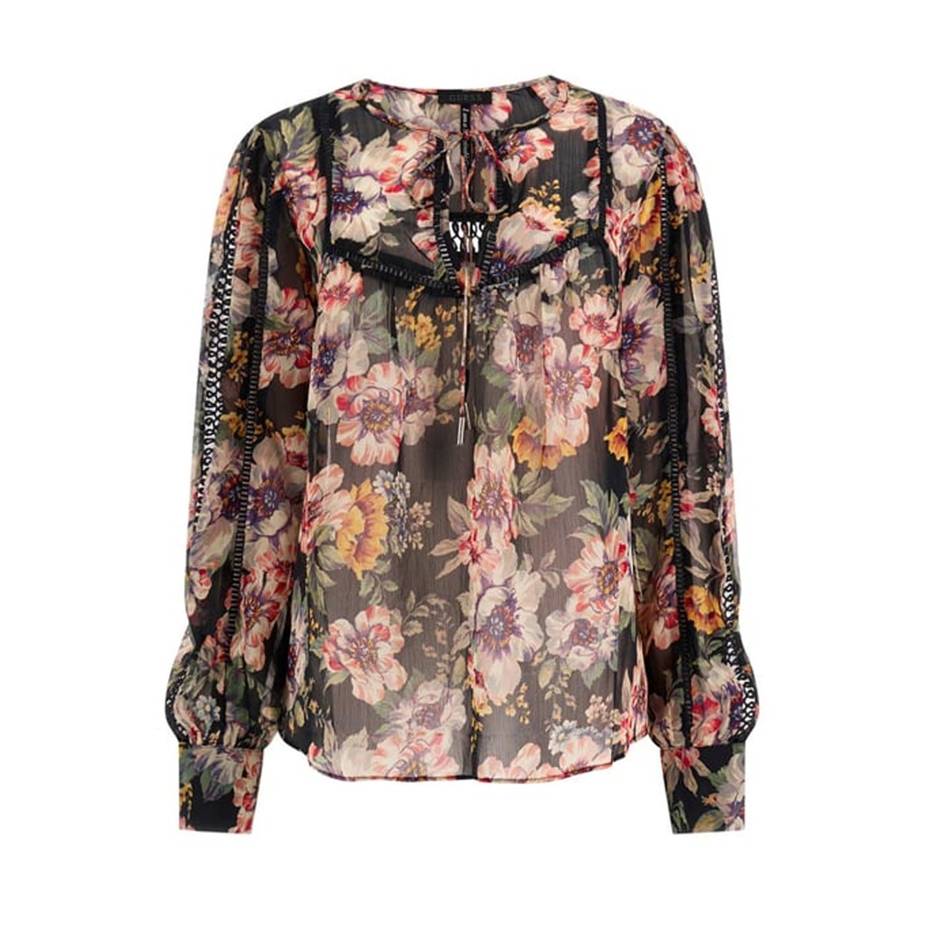 Guess Blouse met bloemendessin en lange mouwen – Meerkleurig