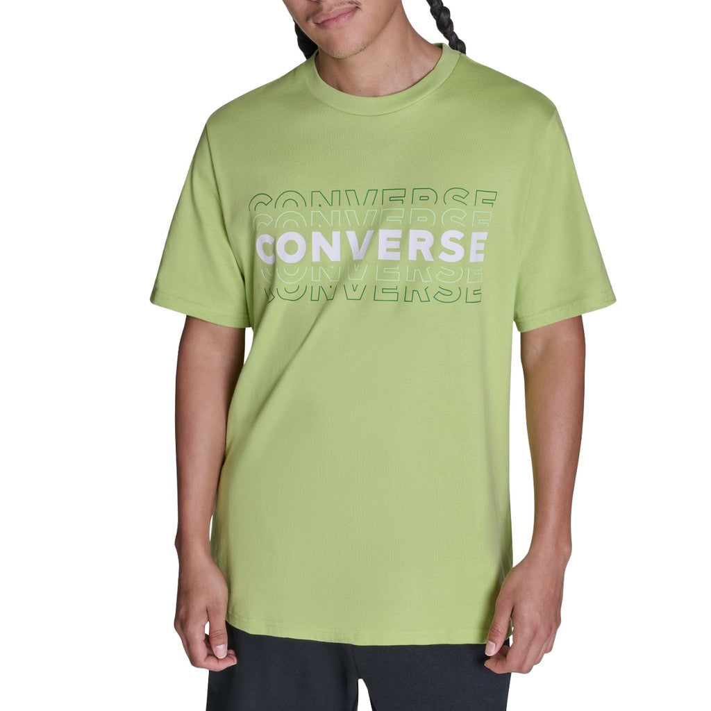 Converse T-shirt met ronde hals en bedrukt logo – Groen