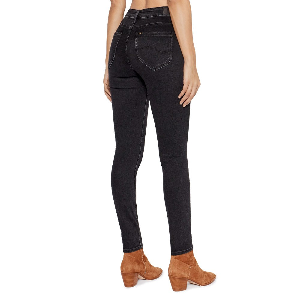 Lee Foreverfit Skinny fit jeans met hoge taille – Zwart