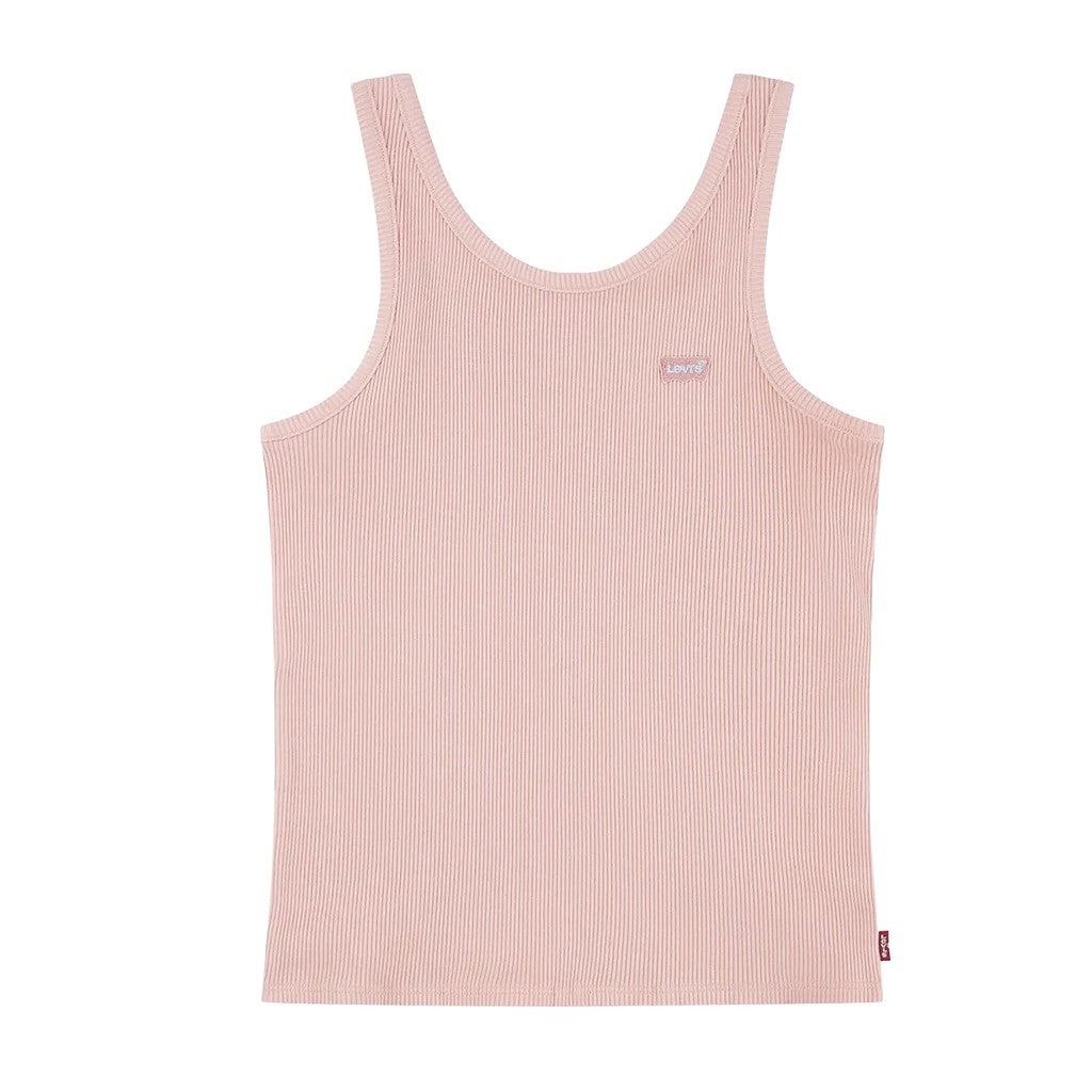 Levi's Kids Geribde tanktop met ronde hals – Lichtroze