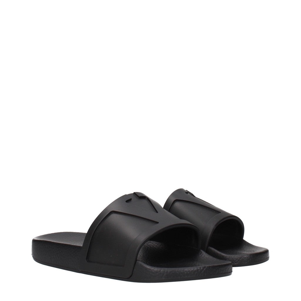 Valentino Garavani Rubberen slippers – Zwart