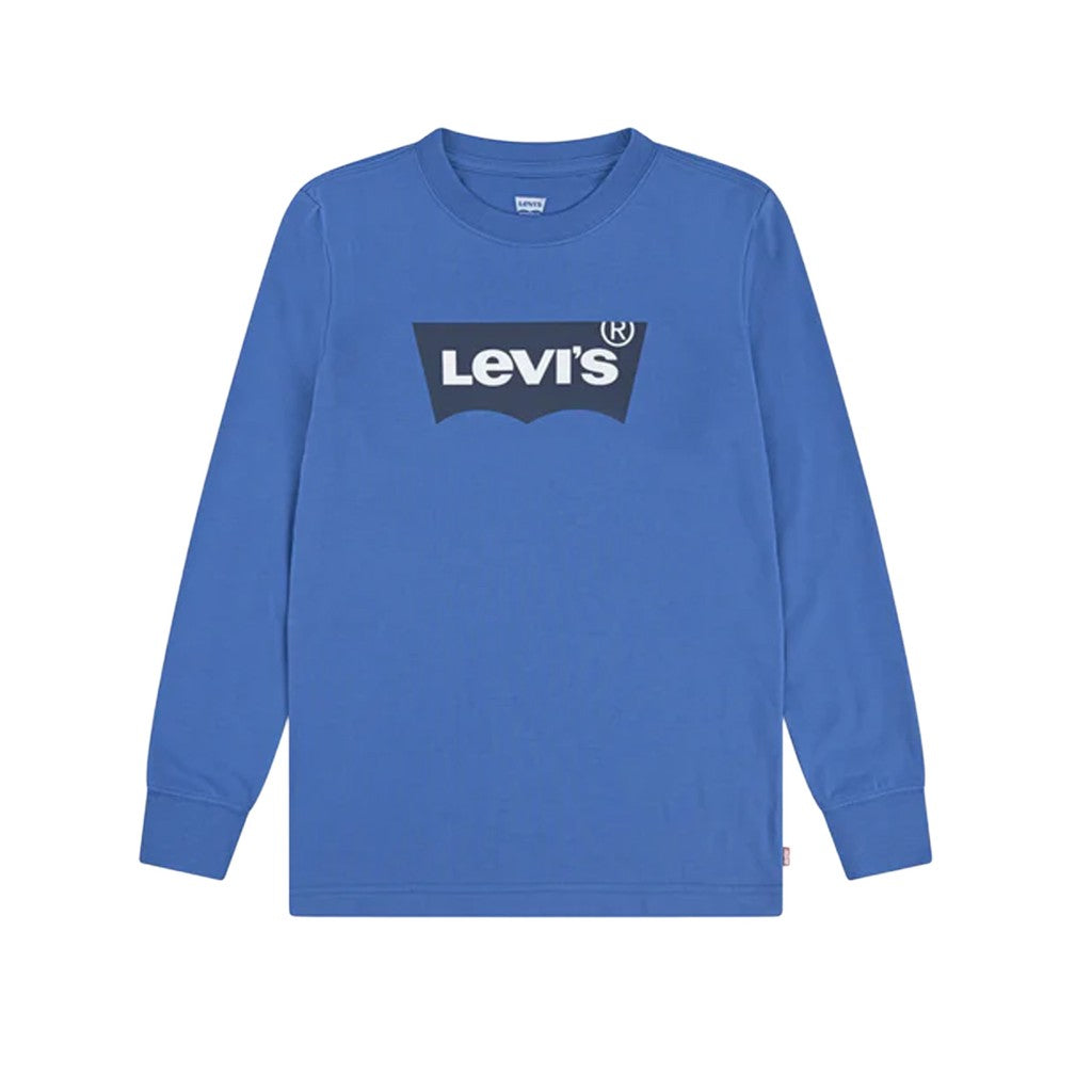 Levi's Kids T-shirt met lange mouwen en logo – Blauw